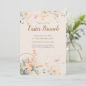 Blumenosterbrunch-Party Einladung (Stehend Vorderseite)