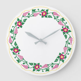 Blumenoval Große Wanduhr