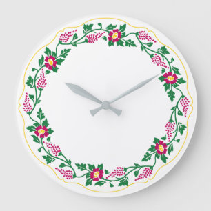 Blumenoval Große Wanduhr