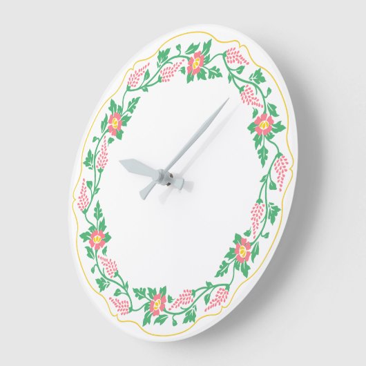 Blumenoval Große Wanduhr (Winkel)