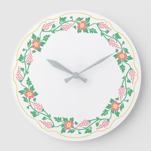 Blumenoval Große Wanduhr (Vorderseite)