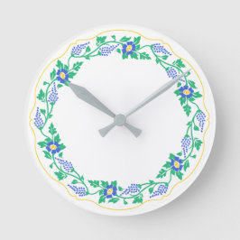 Blumenoval Runde Wanduhr