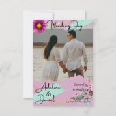 Blumenpaare Hochzeitsvorlage Elegant Einladung (Vorderseite)