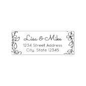 Blumenpaare-Namen Hochzeit-Rücksendeadresse Gummistempel (Prägung)