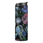 Blumenpadel: Nahtloses Muster Thermosbecher (Nach links gedreht)