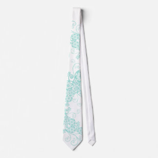 Blumenpaisley-Aqua-blaue stilvolle Krawatte