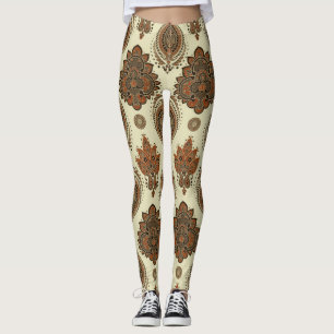 Blumenpaisley, asiatisches Vintages Textilmuster. Leggings