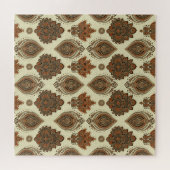 Blumenpaisley, asiatisches Vintages Textilmuster. Puzzle (Horizontal)