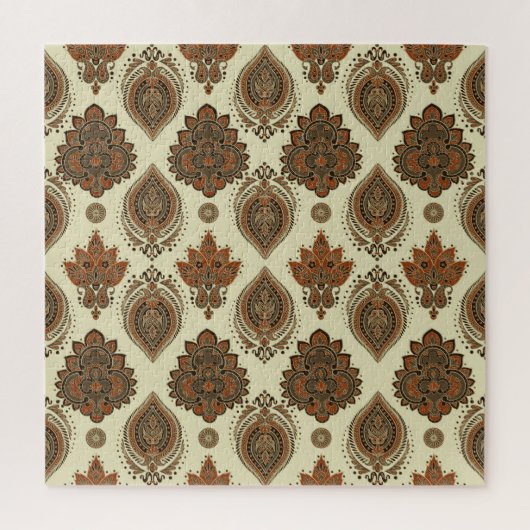 Blumenpaisley, asiatisches Vintages Textilmuster. Puzzle (Vertikal)
