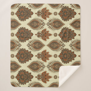 Blumenpaisley, asiatisches Vintages Textilmuster. Sherpadecke