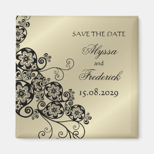 Blumenpaisley eleganter Chic-Save the Date Magnet
