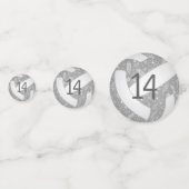 Blumenpaisley Federn Doodles Grauvolleyball Konfetti (Rückseiten)