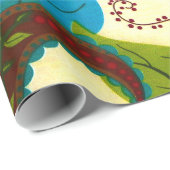 Blumenpaisley Geschenkpapier (Rolleneckpunkt)