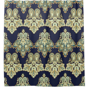 Blumenpaisley nahtlos Muster. Abbildung Duschvorhang