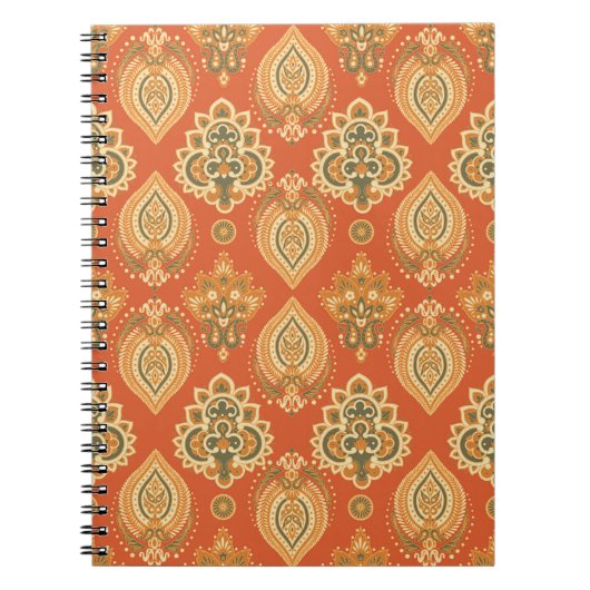 Blumenpaisley nahtlos Muster. Abbildung Notizblock (Vorderseite)