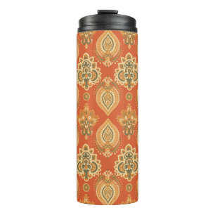 Blumenpaisley nahtlos Muster. Abbildung Thermosbecher