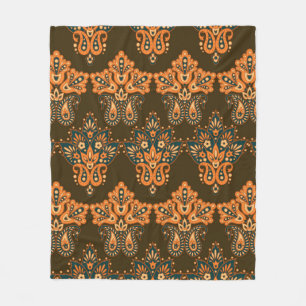 Blumenpaisley nahtlos Muster. Vintager Illustrat Fleecedecke