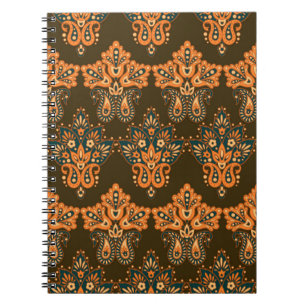 Blumenpaisley nahtlos Muster. Vintager Illustrat Notizblock
