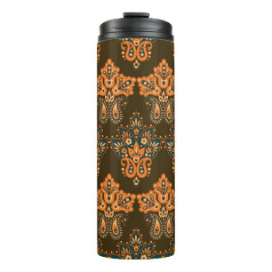 Blumenpaisley nahtlos Muster. Vintager Illustrat Thermosbecher