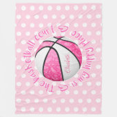 Blumenpaisley rosa Basketballplatz glücklich Fleecedecke (Vorderseite)