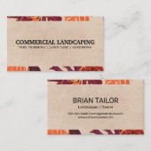 Blumenpalme Blätter Muster Hintergrund Visitenkarte (Vorne/Hinten)