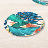 Blumenpalme Blätter Muster Untersetzer (Angewinkelt)