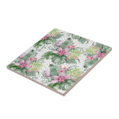 Blumenpalme Wasserfarben Botanisches tropisches Mu Fliese (Seite)