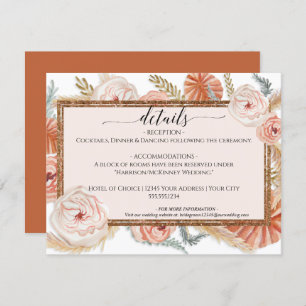 Blumenpampas Foliage Burnt Orange Hochzeitdetails Einladung