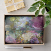 Blumenpapagei in blühender Dekoupage Seidenpapier (Geschenk)