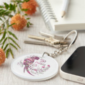 Blumenpapagei : Nur ein Mädchen, das Papagei Liebe Schlüsselanhänger (Vorderseite rechts)