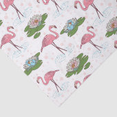 Blumenpapier aus rosa Flamingo Seidenpapier (Detail)