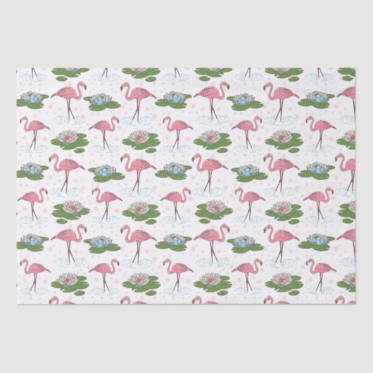 Blumenpapier aus rosa Flamingo Seidenpapier (Vorderseite)
