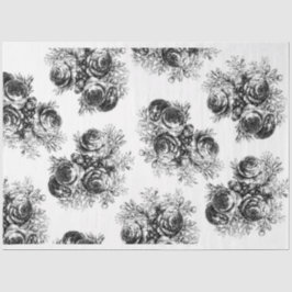 Blumenpapier aus Schwarz und Weiß Seidenpapier