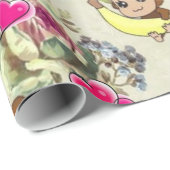 Blumenpapier, Bananen, Affen, blass Geschenkpapier (Rolleneckpunkt)