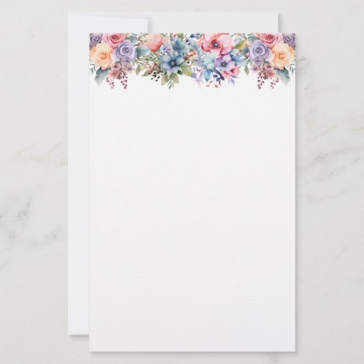 Blumenpapier Briefpapier (Vorderseite)