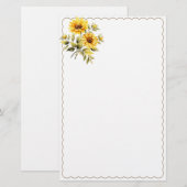 Blumenpapier Briefpapier (Vorne/Hinten)