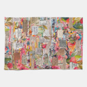 Blumenpapier Collage Mixed Media Küchentuch (Horizontal)