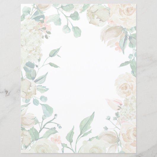 Blumenpapier - cremefarbene Rose (Vorderseite)