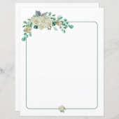 Blumenpapier - cremefarbene Rose (Vorne/Hinten)