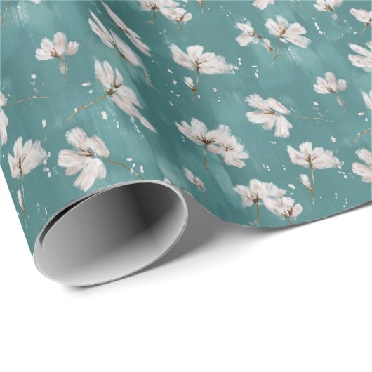 Blumenpapier Frühling Schnee Verpackung Geschenkpapier (Rolleneckpunkt)