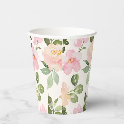 Blumenpapier für das Aquarellland Pappbecher (Rechts)