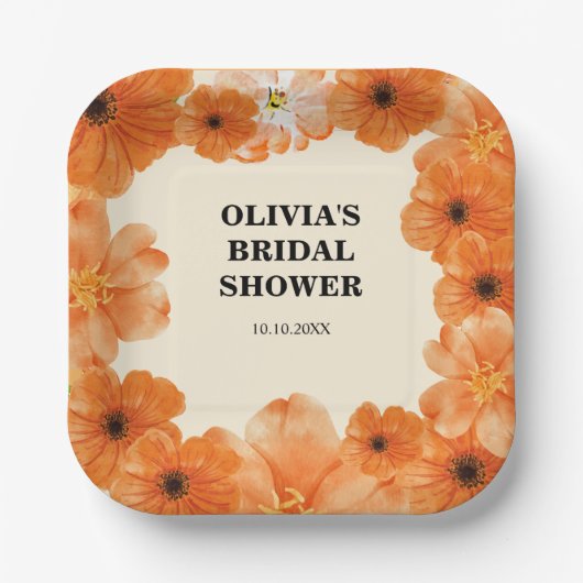 Blumenpapier für Herbst Teller (Vorderseite)