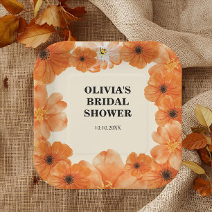 Blumenpapier für Herbst Teller