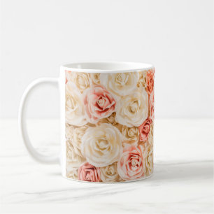 Blumenpapier für Hintergrund im Liebesstil Kaffeetasse