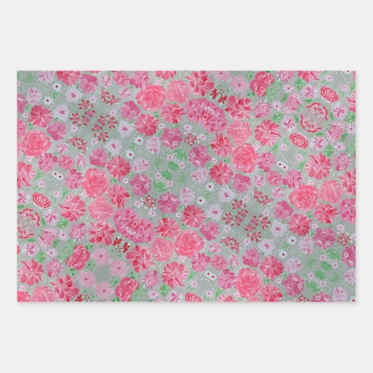 Blumenpapier für Liebe Geschenkpapier Set (Vorderseite)