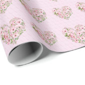 Blumenpapier für rosa Herz Geschenkpapier (Rolleneckpunkt)