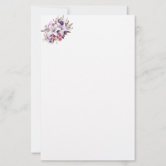 Blumenpapier für Schreibwaren Briefpapier (Vorderseite)
