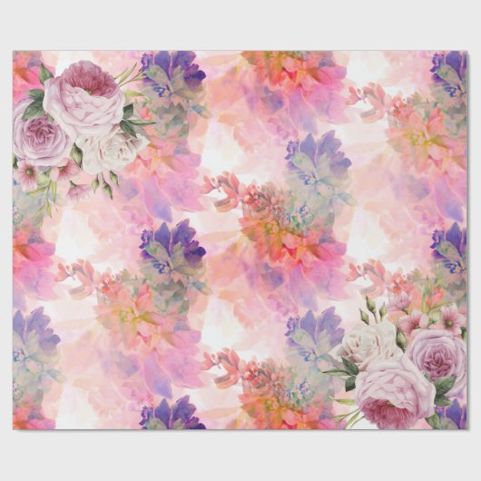 Blumenpapier für Wasserfarben Geschenkpapier (Flach)