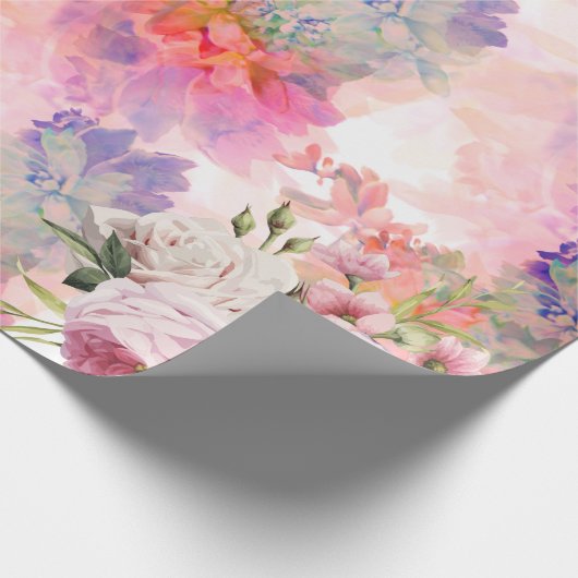 Blumenpapier für Wasserfarben Geschenkpapier (Ecke)