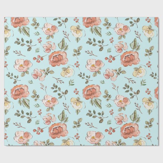 Blumenpapier Geschenkpapier (Flach)